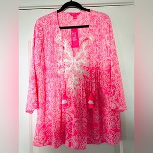 NWT Lilly Pulizter Marilina Tunic in Havana Pink